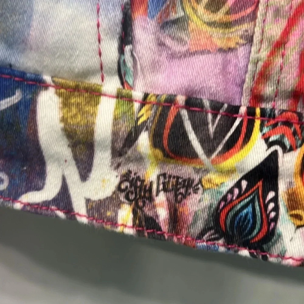 Ay Güey Jaguar & Skull Denim Jacket Artistic Colorful Size Small Edgy Streetwear - Picture 10 of 10